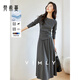 梵希蔓氣質(zhì)通勤套裝裙女2026年春秋新款收腰上衣傘裙子洋氣兩件套 M8577 深花灰色 L