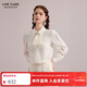 LIME FLARE朗姿集團萊茵福萊爾2025新款翻領(lǐng)立體花白色鉆飾設計感 本白色 L