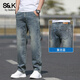 班尼路（Baleno）牛仔褲男款褲子2026春夏新款直筒寬松休閑牛仔褲男長(cháng)褲子 復古藍常規 32 2尺5