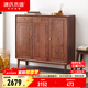 源氏木語(yǔ)實(shí)木鞋柜家用門(mén)口玄關(guān)柜客廳收納置物柜陽(yáng)臺柜子儲物柜 1.1米三門(mén)鞋柜(1100*370*1050mm)
