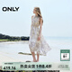 ONLY2025夏季新款浪漫飄逸紗裙A字無(wú)袖長(cháng)裙連衣裙女|125207040 H3H瑞秋印花藍 L