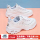 斯凱奇（Skechers）女鞋春季26新款運動(dòng)鞋官方正品熊貓鞋小白鞋厚底增高休閑鞋老爹鞋 白色/小雛菊/透氣網(wǎng)眼 37