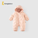 童泰（TONGTAI）嬰兒羽絨服連體衣秋冬男女寶寶連帽哈衣兒童外出三防鴨絨爬服 桃粉色 90 碼(建議18-24月身高80-92cm)