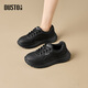 dusto大東小白鞋女鞋新款休閑運動(dòng)鞋圓頭厚底舒適戶(hù)外鞋 黑色 39