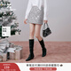 香影小香風(fēng)銀色亮片半身裙女2026春裝新款圣誕氛圍感a字包臀短裙 銀色 S 155/80A/85-95斤