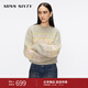 MISS SIXTY冬馬海毛針織衫上衣女圓領(lǐng)毛衣落肩復古慵懶費爾島提花 彩色 S