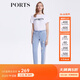 PORTS寶姿女裝褲子春夏時(shí)尚破洞牛仔小腳褲九分褲SM8P021MZD013 晴空藍 L (8)