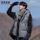馬克華菲棉馬甲男美式連帽百搭潮牌上衣戶(hù)外休閑保暖休閑背心 深灰 L