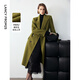 朗姿羊毛羊駝毛率性復古氣質(zhì)高級感長(cháng)款呢大衣呢子新款毛呢外套 花園綠色 XL