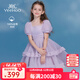 英氏（YEEHOO）女童連衣裙兒童裙子夏季時(shí)尚泡泡袖公主裙夏裝新款網(wǎng)紗裙中大童裝 夢(mèng)境派對紫色 【純棉內襯】 110