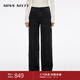 MISS SIXTY2025秋季新款牛仔褲女復古磨白水洗梨形顯瘦直筒長(cháng)褲 黑灰短版 23