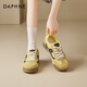達芙妮復古黃色德訓鞋女2025新款透氣厚底板鞋超火阿運動(dòng)甘鞋 黃色 38