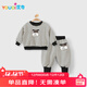 優(yōu)奇嬰兒衣服男女寶寶春秋加絨套裝嬰幼兒秋冬洋氣衛衣分體洋氣兩件套