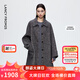 朗姿翻領(lǐng)寬松中長(cháng)款羊毛大衣氣質(zhì)時(shí)尚百搭毛呢外套2025年冬季新款 雪茄煙灰色 S