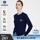Navigare意大利小帆船圓領(lǐng)針織開(kāi)衫女士秋冬款長(cháng)袖休閑外套氣質(zhì)內搭毛衣女 海軍藍 M 碼