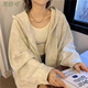 芙倍可春秋款連帽衛衣外套韓版2025拉鏈新款寬松顯瘦開(kāi)衫學(xué)生慵懶上衣 白灰色【春秋薄款】 M 【86-105斤】