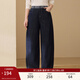 纖莉秀【寬松顯瘦百搭褲子】大碼女裝復古深色長(cháng)褲胖mm2025秋新款3045 牛仔藍 3XL