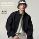 杰克·瓊斯（JACK&JONES）AIZAWA設計師聯(lián)名男裝春季棉服寬松休閑立領(lǐng)保暖外套225409016 E43純黑色 XL （185）