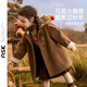 ASK JUNIOR【立體小鹿】?jì)和馓?5冬季小童新年連帽防風(fēng)女童雙面毛呢大衣