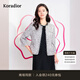 珂萊蒂爾商場(chǎng)同款女裝春夏七分袖短外套百搭顯瘦直筒型上衣 淺灰 L