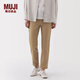 MUJI女式 彈力絲光斜紋 修身錐形褲 褲子 女款春季款 25年春 BE1TQC5S 深米色 XL (165/74A)