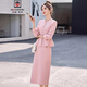 AEMAPE小香風(fēng)套裝女春秋2025新款高級感正式場(chǎng)合職業(yè)氣質(zhì)名媛高端套裝裙 粉色 M 推薦 95-105斤