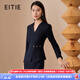 愛(ài)特愛(ài)（EITIE）氣質(zhì)V領(lǐng)修身短款顯瘦小西裝上衣通勤OL時(shí)尚冬新款簡(jiǎn)約通勤6813504 深藍31 L 165