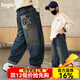 寬葉竹童裝男童春裝褲子2024兒童秋季中大童長(cháng)褲春秋款男孩牛仔褲潮 GK潮款 130 cm