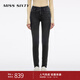 MISS SIXTY2025冬季新款含羊絨牛仔褲女雙扣腰顯瘦修身小腳鉛筆褲 黑灰 25
