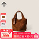 CASSILE卡思樂(lè )手提包女2025羊皮軟糯絨面小眾輕奢托特包生日禮物