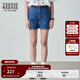 Teenie Weenie小熊女裝夏季簡(jiǎn)約時(shí)尚牛仔短褲時(shí)尚高腰褲子女韓版 深藍色 M (165)