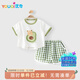 優(yōu)奇嬰兒套裝2025新款男童短袖t恤女童短褲夏季薄款衣服寶寶夏裝