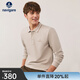 Navigare意大利小帆船棉感長(cháng)袖POLO衫男士春秋季時(shí)尚翻領(lǐng)體恤百搭休閑上衣 摩卡咖 L 碼