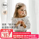 OAK FAMILY兒童長(cháng)袖套裝女孩春季小童圓領(lǐng)荷葉邊純棉t恤+背帶短褲 荷葉領(lǐng)上衣 80 cm