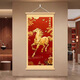 【馬年大吉】新年紫氣東來(lái)馬到成功吉祥掛畫(huà)玄關(guān)臥室百搭168 【50*100cm】馬到成功掛畫(huà)