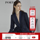 PORTS寶姿商場(chǎng)同款新品女裝三醋纖抽繩收腰西裝夾克LL8J017KWQ012 丈青混色 XS (2)