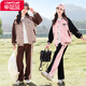 樂(lè )芭鼠童裝女童套裝春秋季2024新款中大童網(wǎng)紅外套女孩褲子兒童衣服運動(dòng) 卡其色 （棒球服外套+褲子） 160碼 建議10-12歲(身高155左右)
