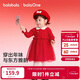 巴拉巴拉童裝女童連衣裙網(wǎng)紗針織公主紅色新年拜年服女童春裙子
