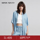 MISS SIXTY牛仔襯衫短袖上衣女復古淺藍顯瘦百搭薄款外搭 淺藍 M