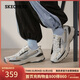斯凱奇（Skechers）銀翼鞋閃穿鞋女士秋季復古跑鞋老爹鞋休閑運動(dòng)鞋一腳蹬150711
