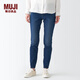 MUJI女式橫豎彈力牛仔緊身褲股下75cm褲子長(cháng)褲休閑褲BEA64A2S 靛青色 24inch (160/60A，下襠75cm)