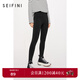 詩(shī)凡黎（‘S EIFINI）打底褲女秋新款修身顯瘦黑色高級感彈力緊身褲 黑色600D踩腳款 加厚 均碼