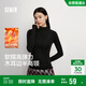 森馬（Semir）長(cháng)袖T恤女半高領(lǐng)緊身冬季2025發(fā)熱抓絨木耳邊打底衫109725101013