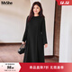 MsShe【珠地棉顯瘦連衣裙】大碼女裝2025秋裝胖mm收腰中長(cháng)針織裙 黑色現貨 4XL