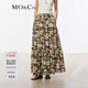 MO&Co.半身裙春夏法式度假抽象筆觸桑蠶絲棉質(zhì)高腰長(cháng)裙度假風(fēng)摩安珂 抽象筆觸色 S 160