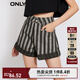ONLY時(shí)尚百搭高腰卷邊短褲闊腿牛仔褲女|123143016 J19 黑牛仔 S (160) 64A