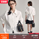 fano studios范洛2025春新款刺繡白襯衫女后背系扣設計感小眾疊穿通勤百搭襯衣 白色 S