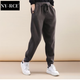 NY-RCE衛褲女2025秋冬季新款直筒運動(dòng)褲女寬松束腳百搭加絨顯瘦休閑褲 深灰色 加絨冬款 加厚 L
