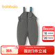 巴拉巴拉【商場(chǎng)同款】寶寶長(cháng)褲男童羽絨背帶褲冬2025新款保暖褲子 褐灰20841-灰鴨絨 100 充絨量52g