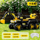 柏德士?jì)和诰蛲婢呖勺送婢吲泻⑦b控電動(dòng)可坐工程勾機生日生日禮物 卡洛黃+12v12超威四驅電瓶 【藍牙音樂(lè )+升級防滑輪胎】